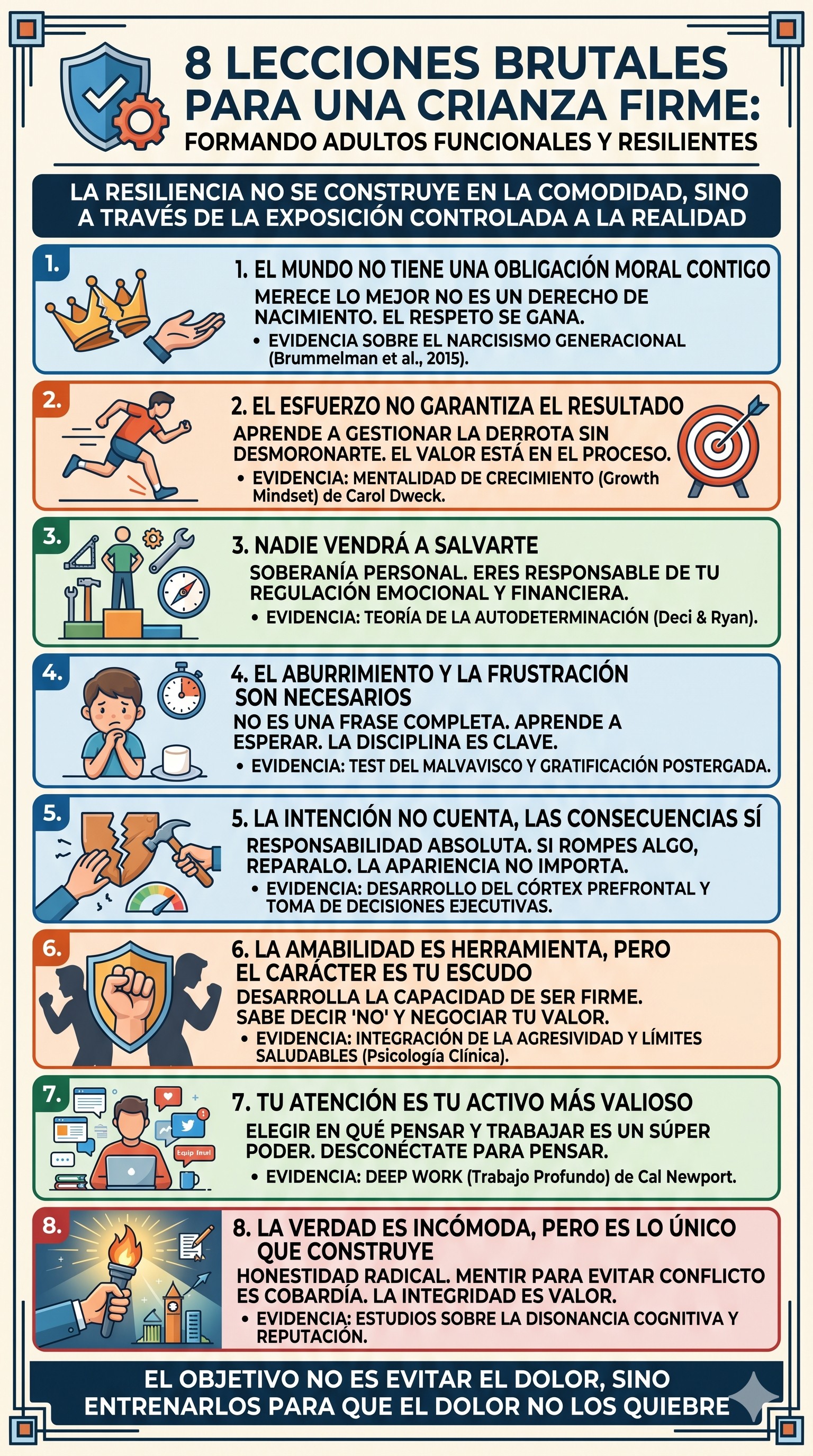 Ocho lecciones brutales para una crianza positiva