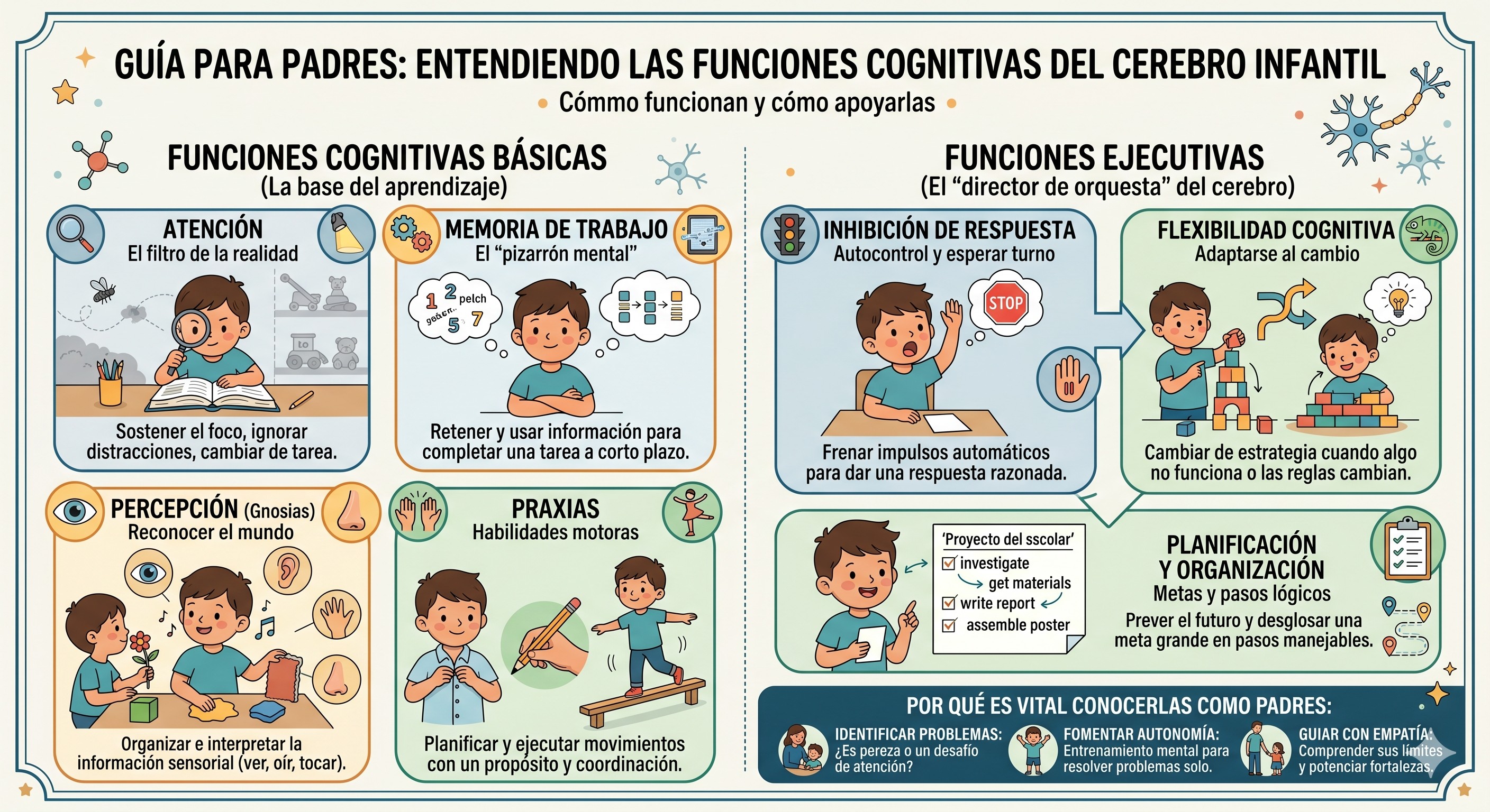 Compendio sobre funciones cognitivas: De la neurobiología a la gestión de vida
