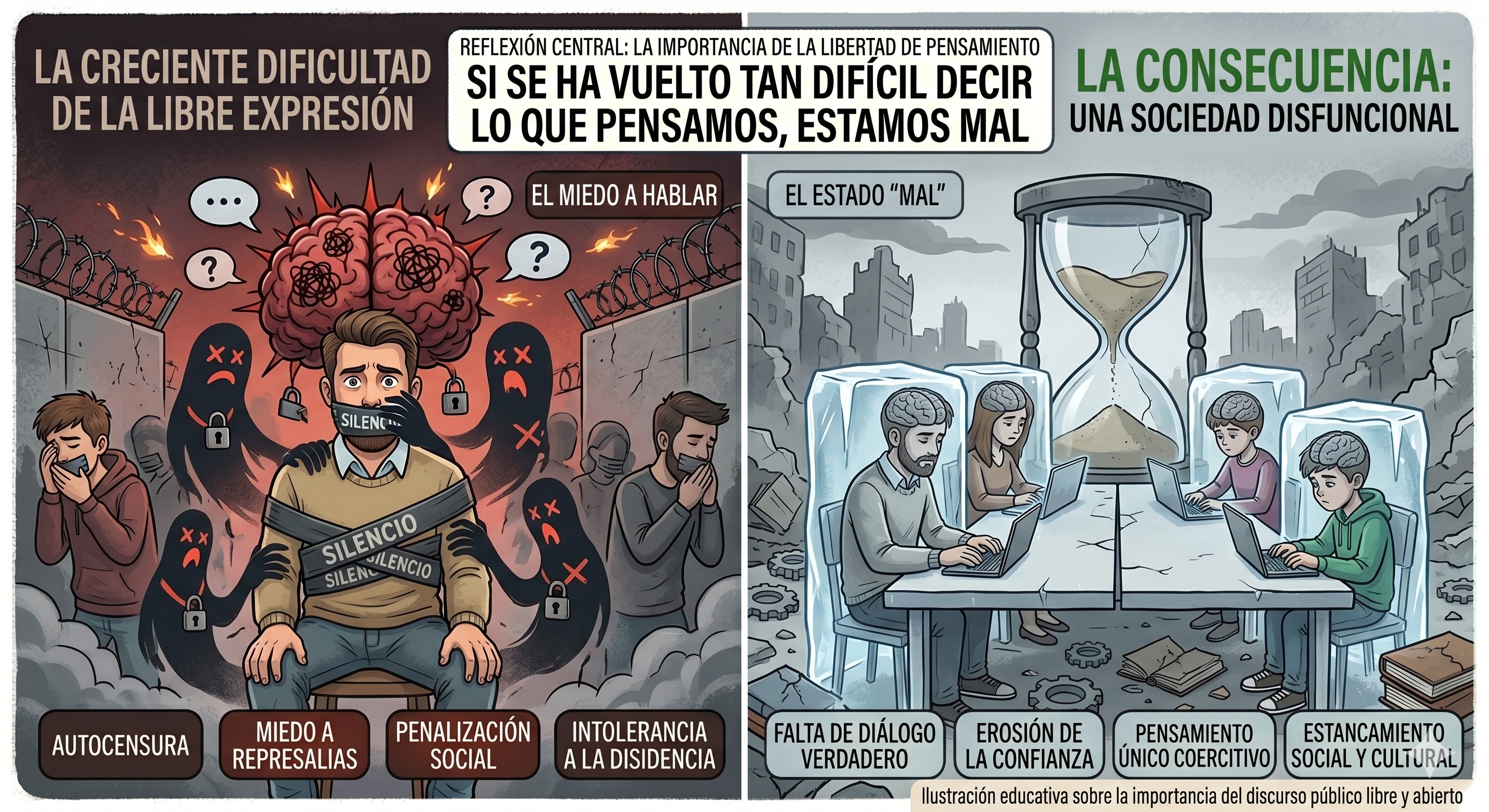 Si se ha vuelto tan difícil decir lo que pensamos, estamos mal